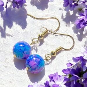 Dreamy Swirl Glass Bead Earrings